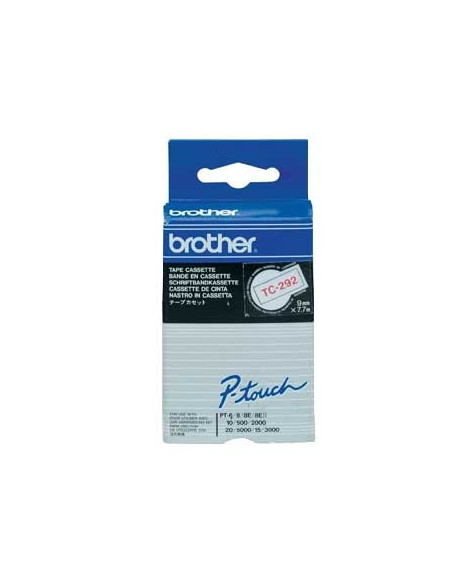 Fita Laminada 9mmx7,7mts Branco/Vermelho