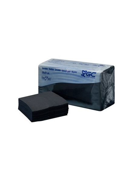 Guardanapos 20x20 2fls P&P Preto 100un