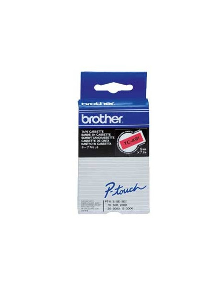 Fita Laminada 9mmx7,7mts Vermelho/Preto