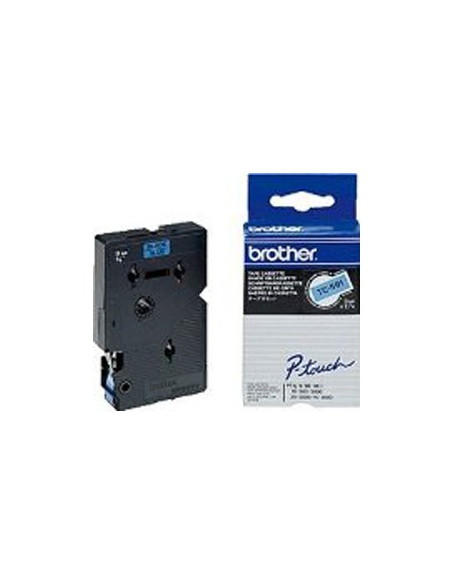 Fita Laminada 9mmx7,7mts Azul/Preto