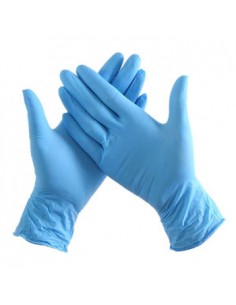 Luvas Nitrilo s/Pó Azul Tamanho M Pack 100un