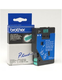 Fita Laminada 12mmx7,7mts Verde/Preto