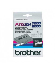 Fita Laminada 6mmx15mts Branco/Preto