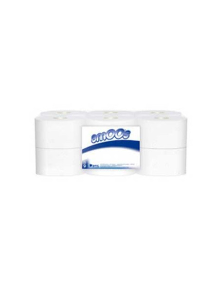 Papel Higienico (Jumbo) 180mts 2Fls Ø60mm Amoos-12un