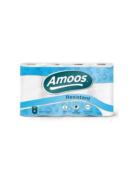 Rolo Toalhas Mão 008,6mtsx22cm 2Fls Amoos 4 Rolos