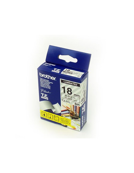 Fita Laminada 18mmx8mts Transparente/Preto