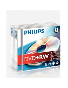DVD+RW Philips 4.7GB 4X Jewell Case 5
