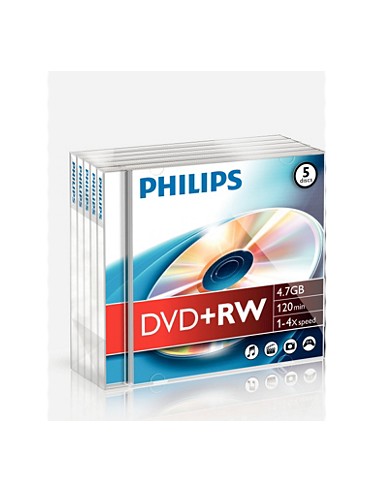 DVD+RW Philips 4.7GB 4X Jewell Case 5