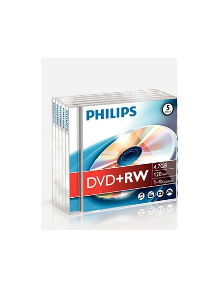 DVD+RW Philips 4.7GB 4X Jewell Case 5