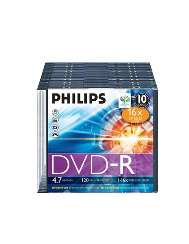 DVD-R Philips 4.7GB 16X Slim Case 10