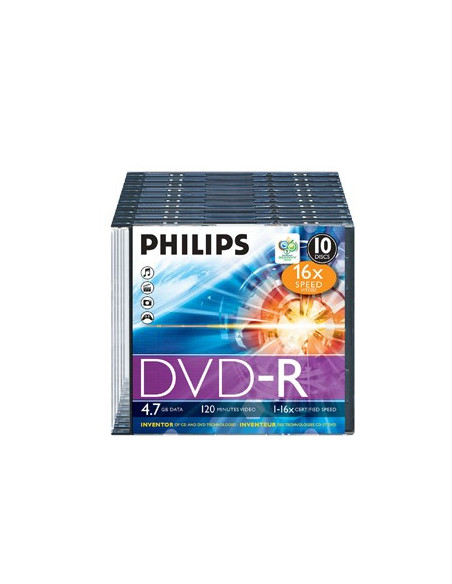 DVD-R Philips 4.7GB 16X Slim Case 10