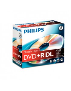 DVD+R Dual Layer Philips 8.5GB 8X Jewell Case 5