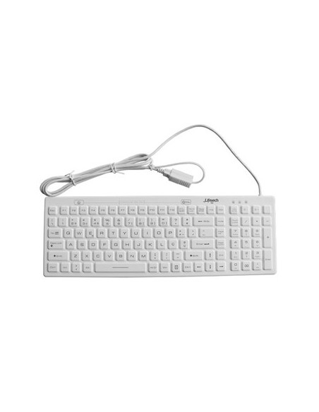 Teclado Silicone Higienizável / Lavável USB Branco