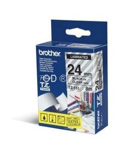 Fita Laminada 24mmx8mts Transparente/Preto