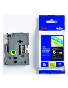 Fita Laminada 6mmx8mts Preto/Branco