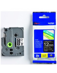 Fita Laminada 12mmx8mts Preto/Branco