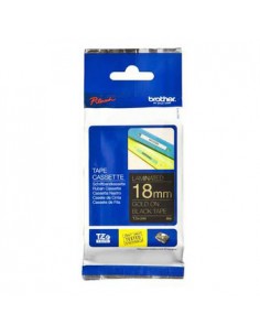 Fita Laminada 18mmx8mts Preto/Dourado