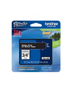 Fita Laminada 18mmx8mts Preto/Branco