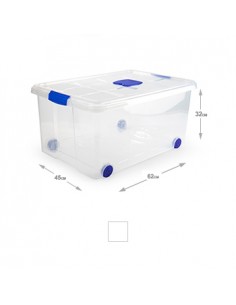 Caixa Plástico c/Rodas 62x45x32cm 57 Litros