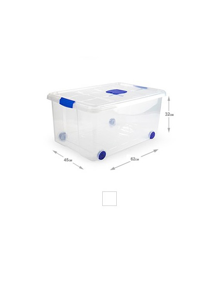 Caixa Plástico c/Rodas 62x45x32cm 57 Litros