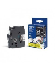 Fita Laminada 24mmx8mts Preto/Branco