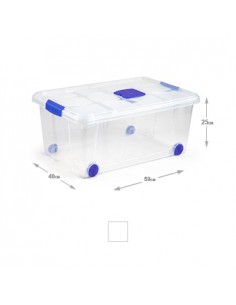 Caixa Plástico c/Rodas 59x40x25cm 36 Litros