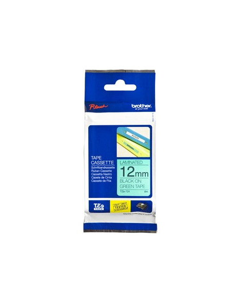 Fita Laminada 12mmx8mts Verde/Preto