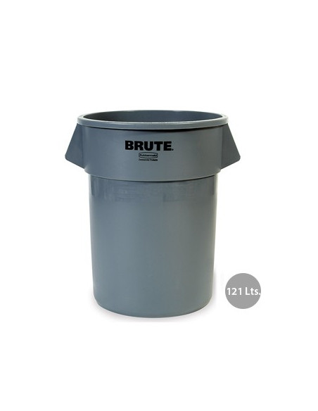 Contentor 121Litros s/Tampa Redondo Brute Cinza