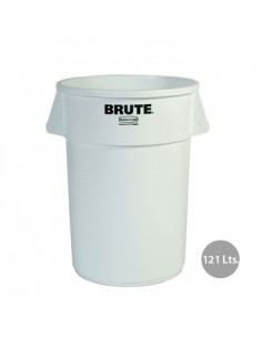 Contentor 121Litros s/Tampa Redondo Brute Branco