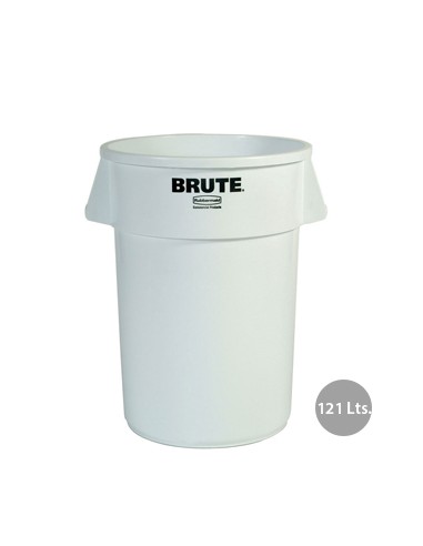 Contentor 121Litros s/Tampa Redondo Brute Branco