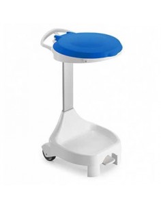 Contentor c/Pedal 120L e Rodas Smile W-70 Branco/Azul