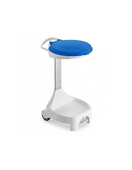 Contentor c/Pedal 120L e Rodas Smile W-70 Branco/Azul