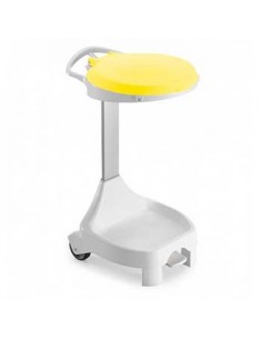 Contentor c/Pedal 120L e Rodas Smile W-70 Branco/Amarelo