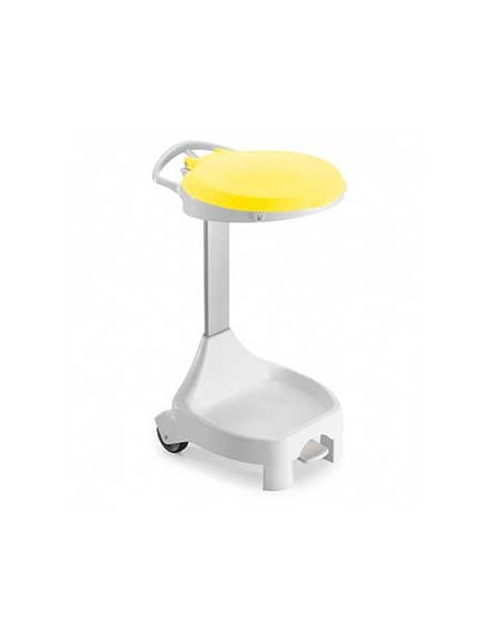 Contentor c/Pedal 120L e Rodas Smile W-70 Branco/Amarelo