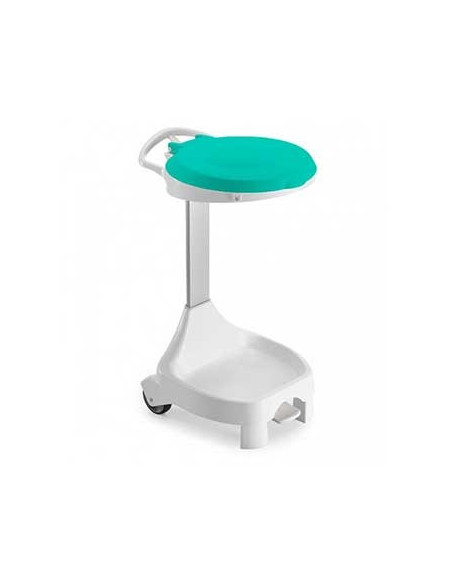 Contentor c/Pedal 120L e Rodas Smile W-70 Branco/Verde