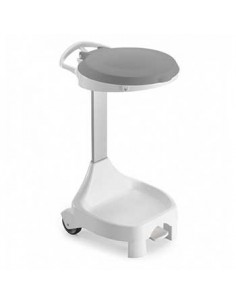 Contentor c/Pedal 120L e Rodas Smile W-70 Branco/Cinza