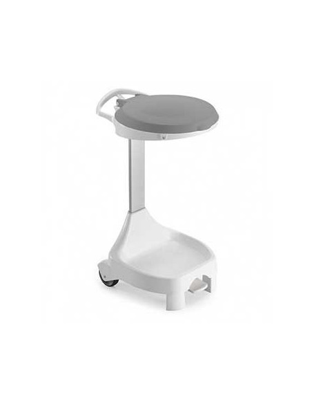 Contentor c/Pedal 120L e Rodas Smile W-70 Branco/Cinza