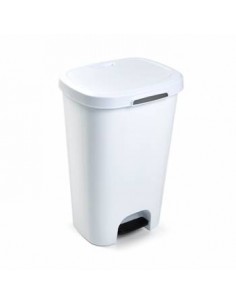 Contentor Plastico c/Pedal 50 Litros Branco un