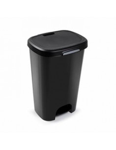 Contentor Plastico c/Pedal 50 Litros Preto un