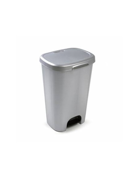 Contentor Plastico c/Pedal 50 Litros Prata un
