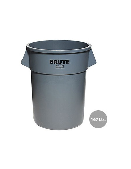 Contentor 167Litros s/Tampa Redondo Brute Cinza