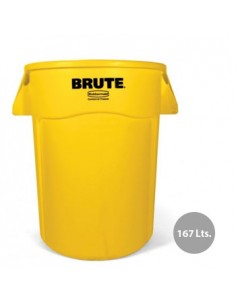 Contentor 167Litros s/Tampa c/Canais Vent Brute Amarelo