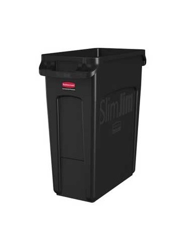 Contentor 60Litros s/Tampa c/Canais Vent Slim Jim Preto