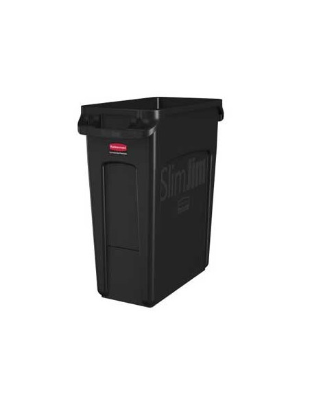 Contentor 60Litros s/Tampa c/Canais Vent Slim Jim Preto