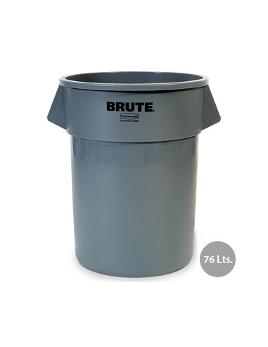 Contentor 76Litros s/Tampa Redondo Brute Cinza