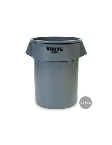 Contentor 76Litros s/Tampa Redondo Brute Cinza