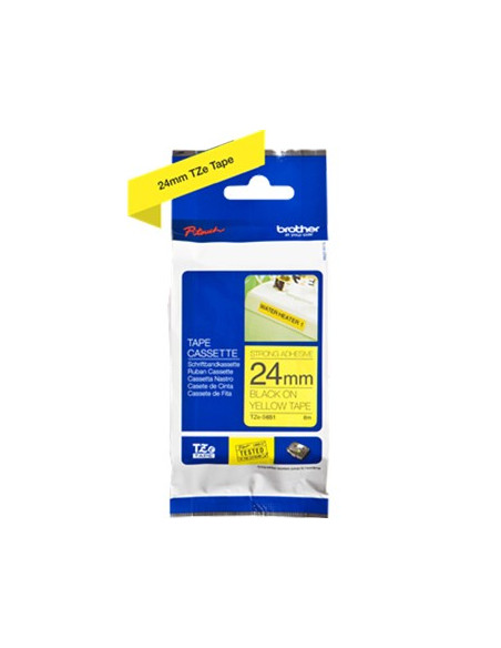 Fita Laminada SuperAdesiva 24mmx8mts Amarelo/Preto