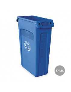 Contentor 87Litros s/Tampa c/Canais Vent Slim Jim Azul