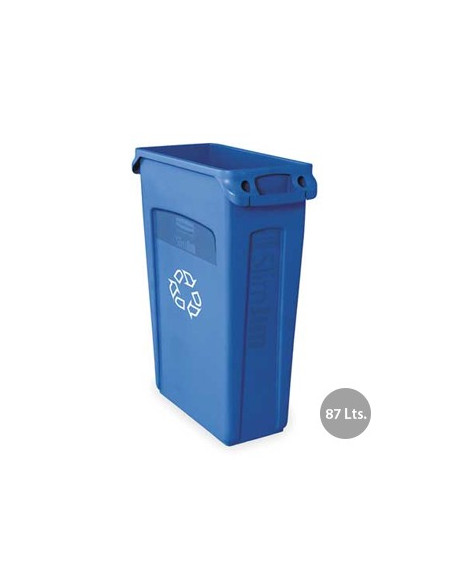 Contentor 87Litros s/Tampa c/Canais Vent Slim Jim Azul