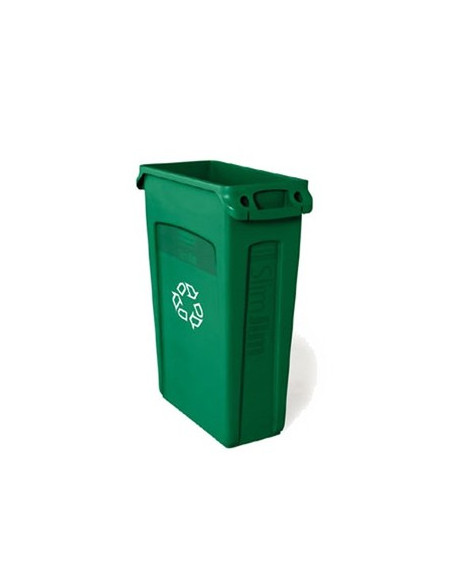 Contentor 87Litros s/Tampa c/Canais Vent Slim Jim Verde